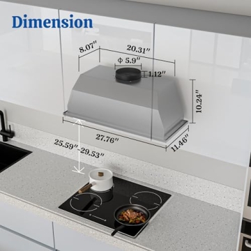 FIREGAS 30 Inch Range Hood with 450 CFM Suction