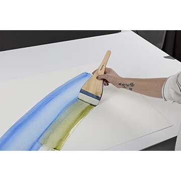 Creative Mark Mandalay Artist Goat Hair Hake Brush, Super Soft Hair for Holding Color for Large Surface Coverage, Size 10"