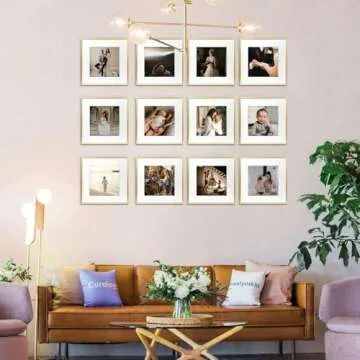Elegant Gold Aluminum Frames - Premium 12-Pack for Photos