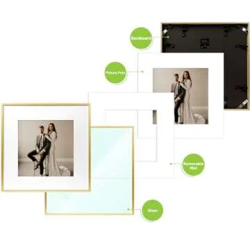 Elegant Gold Aluminum Frames - Premium 12-Pack for Photos