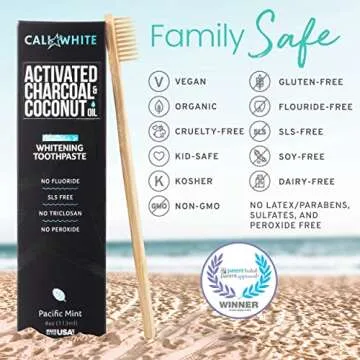 Cali White Charcoal Toothpaste & Whitening Kit for Whiter Smiles