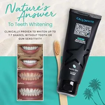 Cali White Charcoal Toothpaste & Whitening Kit for Whiter Smiles