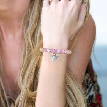 Elphab Glinda Friendship Matching Bracelets for Best Friend Rhinestone Crown Witch Hat Matching Bracelets BFF Couples Accessories Christmas Valentine's Day Jewelry Gifts for Party Dress Decor (green pink B)