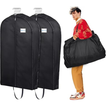 MISSLO Garment Bags for Travel Heavy Duty Moving Bags Large Capacity Hanging Clothes Bag for 20 Shir...