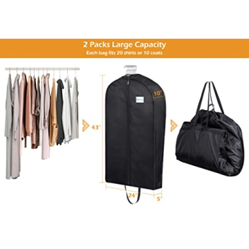MISSLO Heavy Duty Garment Bags Large Capacity for Travel