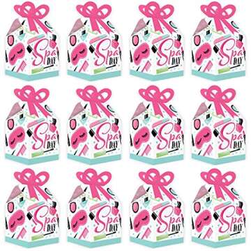 Spa Day Favor Gift Boxes - Set of 12 Cute Boxes