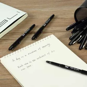 Mr. Pen- Pens, Felt Tip Pens, Black Pens, 12 Pack, Fast Dry, No Smear, Fine Point Pens Black, Black Felt Tip Pens, Bible Journaling Pens, Felt Pens, Planner Markers, Pens for Journaling