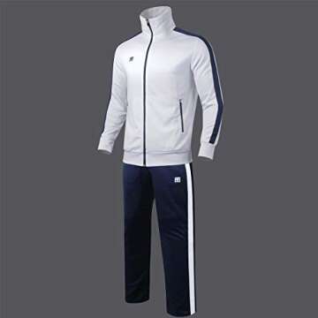 MOOTO Taekwondo Evan Training Set(Jacket+Pants) Korea TKD MMA Martial Arts Kick Boxing Team Uniform (1) White & Navy, 180(Height: 180~189 cm)(70.5~74.4 inch)