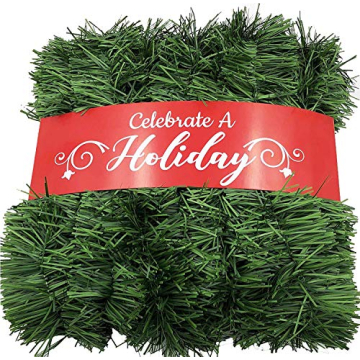 50 Foot Garland | Christmas Garland for Christmas Decorations Indoor or Outdoor | Non-Lit Soft Garla...