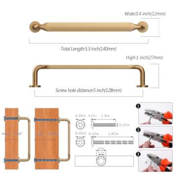 Elegant ROMATEE Dark Champagne Bronze Cabinet Pulls for Home