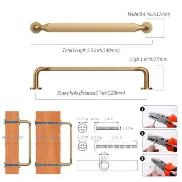 Elegant ROMATEE Dark Champagne Bronze Cabinet Pulls for Home