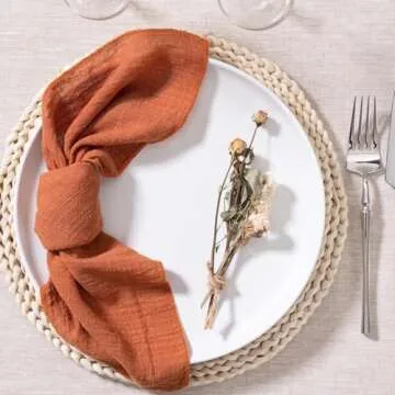 MLMW Terracotta Cloth Napkins 10 Pack - Elegant Cotton Napkins for Parties