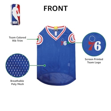 Pets First NBA Philadelphia 76ers Dog Jersey - Perfect for Any Pet