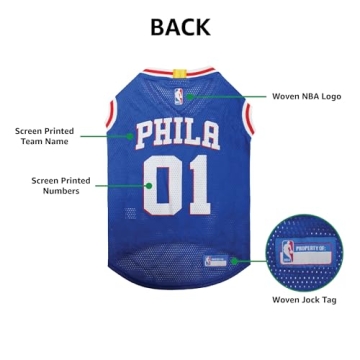 Pets First NBA Philadelphia 76ers Dog Jersey - Perfect for Any Pet