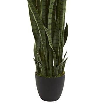 Nearly Natural 46” Sansevieria Artificial Silk Plants Green