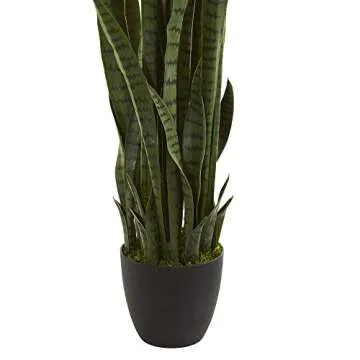 Nearly Natural 46” Sansevieria Artificial Silk Plants Green