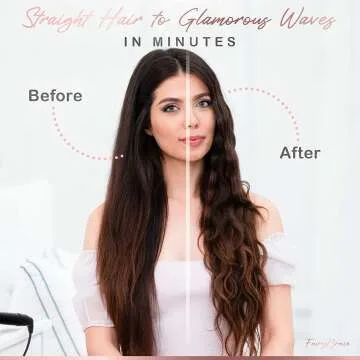 3 Barrel Curling Iron Wand for Beach Waves, Pink