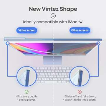 VINTEZ Blue Light Screen Compatible With iMac 24” (2021, 2022, 2023, 2024, M1, M3, M4) Anti-Blue Light Screen Protector Filter | Eye Protection Blue Light Blocking Filter Reduces Eye Strain