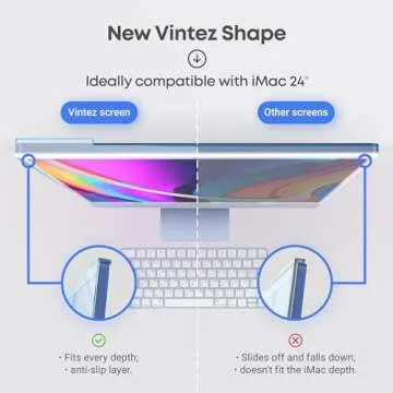 VINTEZ Blue Light Screen Compatible With iMac 24” (2021, 2022, 2023, 2024, M1, M3, M4) Anti-Blue Light Screen Protector Filter | Eye Protection Blue Light Blocking Filter Reduces Eye Strain