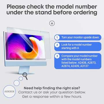 VINTEZ Blue Light Screen Compatible With iMac 24” (2021, 2022, 2023, 2024, M1, M3, M4) Anti-Blue Light Screen Protector Filter | Eye Protection Blue Light Blocking Filter Reduces Eye Strain