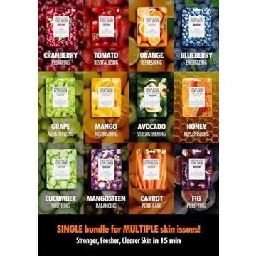 FARMSKIN Organic Face Mask, 12 pcs - Hydrating, Moisturizing, Brightening, Soothing, Cruelty-Free