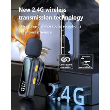 Suntony USB C Wireless Lavalier Microphone Set for Vloggers and Podcasters