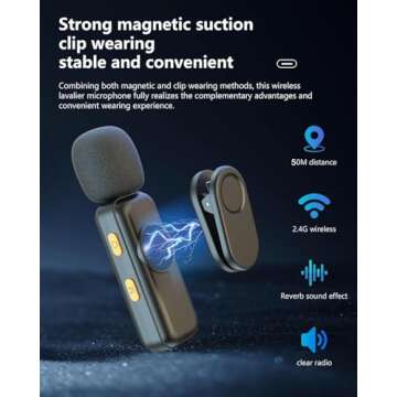 2 Pcs Wireless Lavalier Microphones for Creators