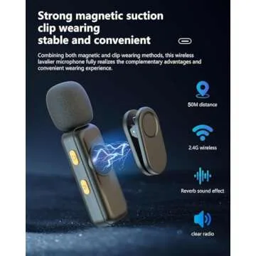 2 Pcs Wireless Lavalier Microphones for Creators