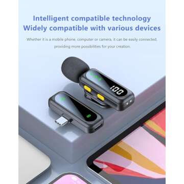 2 Pcs Wireless Lavalier Microphones for Creators