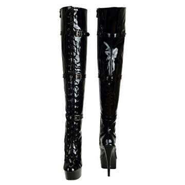 Elegant SheSole Over The Knee Heeled Boots with Buckle and Lace Up Style
