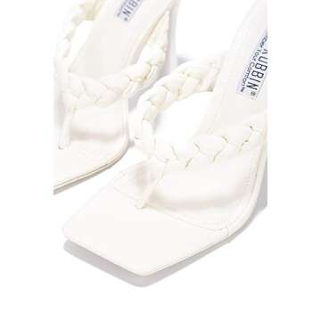 Cape Robbin Tibi White Thong Flip Flop Mules Open Toe High Heel Pumps Sandals