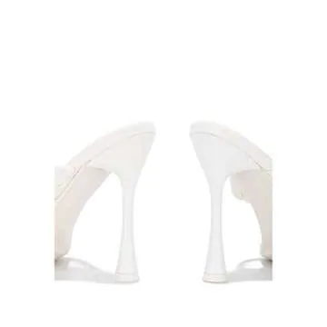 Cape Robbin Tibi White Thong Flip Flop Mules Open Toe High Heel Pumps Sandals