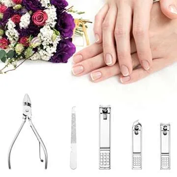 Cater Manicure, Nail Clippers Set of 12Pcs, Professional Grooming Kit, Nail Tools with Luxurious Travel Case (12)