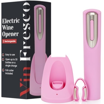 Rechargeable Electric Wine Bottle Opener - Automatic Opener with Charging Base & Foil Cutter for Eff...