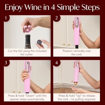 Rechargeable Electric Wine Bottle Opener for Easy Cork Removal