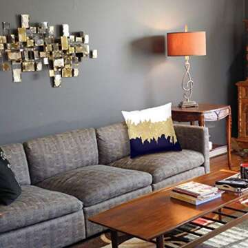 Navy Blue Faux Gold Pillow Case 18x18 for Home Decor