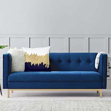 Navy Blue Faux Gold Pillow Case 18x18 for Home Decor