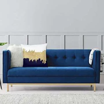Navy Blue Faux Gold Pillow Case 18x18 for Home Decor