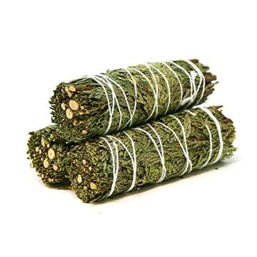 Saint Terra Cedar Smudge Stick Pack - 3 Sticks for Cleansing and Protection, 4 Inches