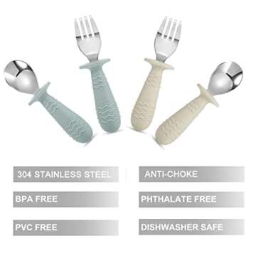 PandaEar Baby Toddler Utensils Set BPA Free for Easy Mealtimes