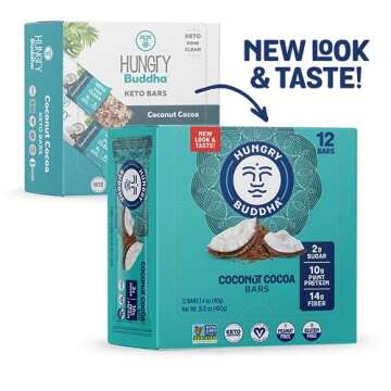 HUNGRY BUDDHA Bars - Plant Based Protein Bars - Vegan Nutrition Bars - Low Sugar Healthy Snacks - Gl...