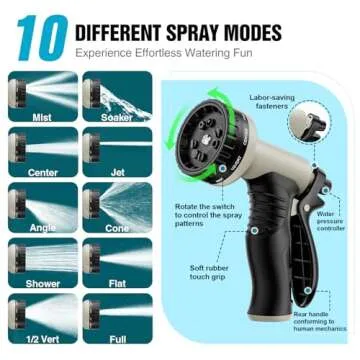 Lightweight Non-Expandable 50ft Garden Hose for All Uses