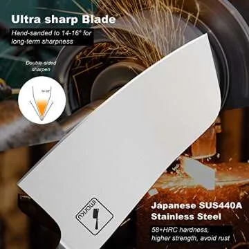 imarku 7-inch Chef Knife Stainless Steel Cleaver with Pakkawood Handle