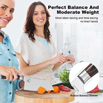 imarku 7-inch Chef Knife Stainless Steel Cleaver with Pakkawood Handle