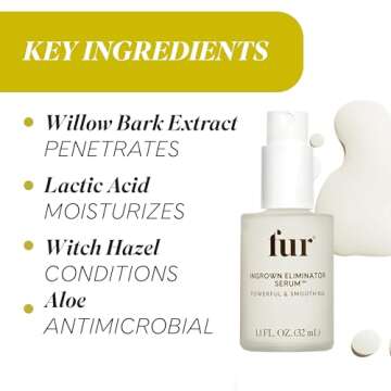 Fur Ingrown Eliminator Serum: Post Hair Removal Care and Ingrown Hair Treatment - 1.1 FL OZ