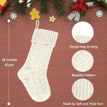 Kunyida 4 Pack Knit Christmas Stockings for Families