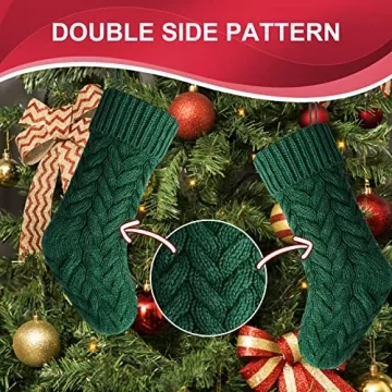 Kunyida 4 Pack Knit Christmas Stockings for Families