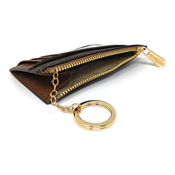 Michael Kors Jet Set Travel Small Zip Pouch with ID Card Holder - PVC Coated Twill Brown & Tassel, One Size, Twill, Brown and Tassel, Taille Unique, Twill, Brown and Tassel, One Size, Twill