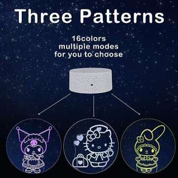 LMHmlylf 3D Anime Night Light Cat Night Light for Kids Room Decor Lights Gifts Cute Lamp with Remote & Smart Touch 16 Colors Dimmable Bedroom Decoration Gifts for Christmas Birthday Girl