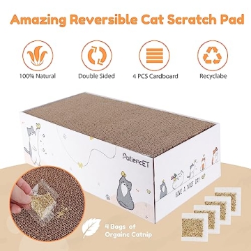 PatiencET 4 Pack Cat Scratch Pad for Indoor Cats
